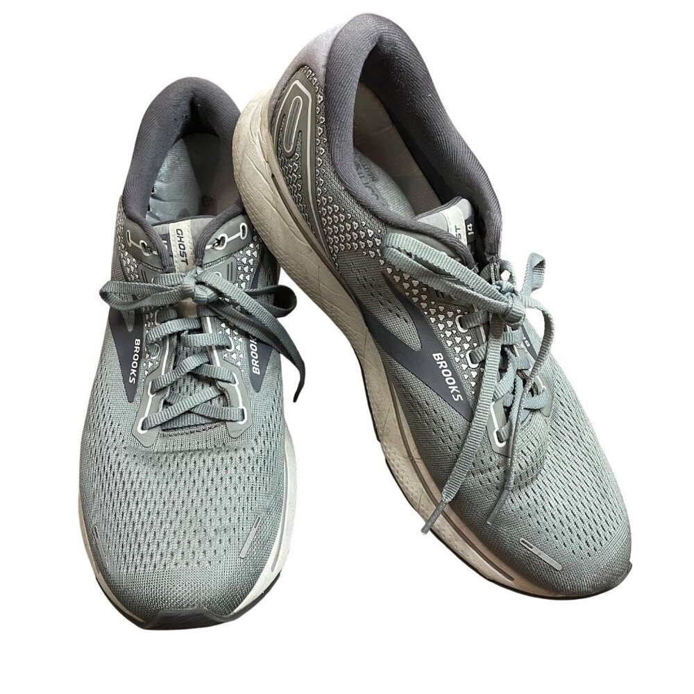 Brooks Men's Ghost 14 Running Shoes Size 12.5 Grey/Grey EU 46.5 Lace up Sneakers